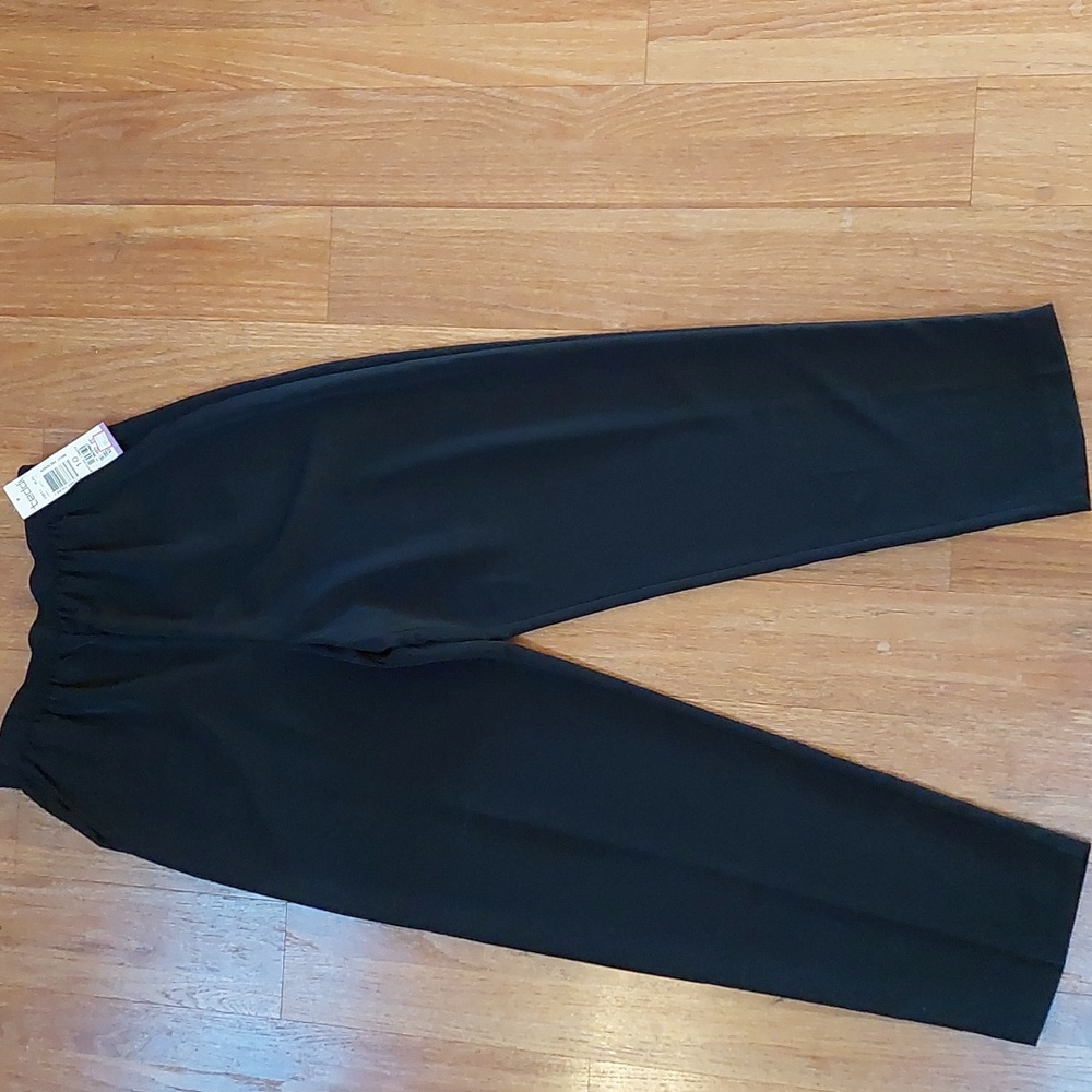 teddi NWT Womens 10 Black Pants Elastic Waist Straight Leg